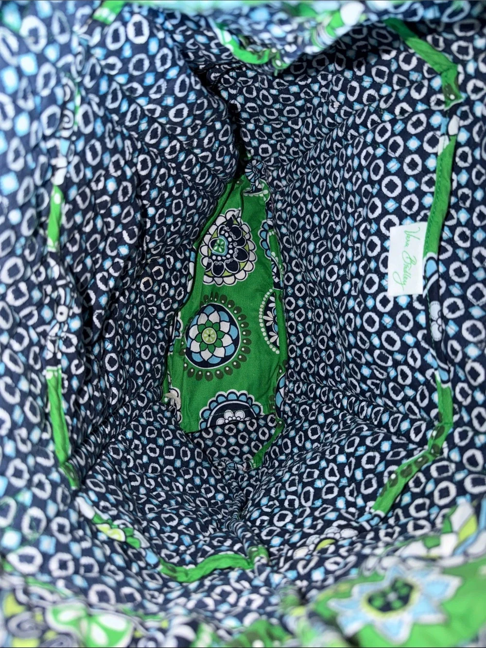 Vera Bradley Green Quilted Floral Tote